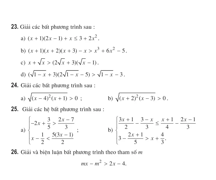 Bài 2: Bất phương trình và hệ bất phương trình một ẩn